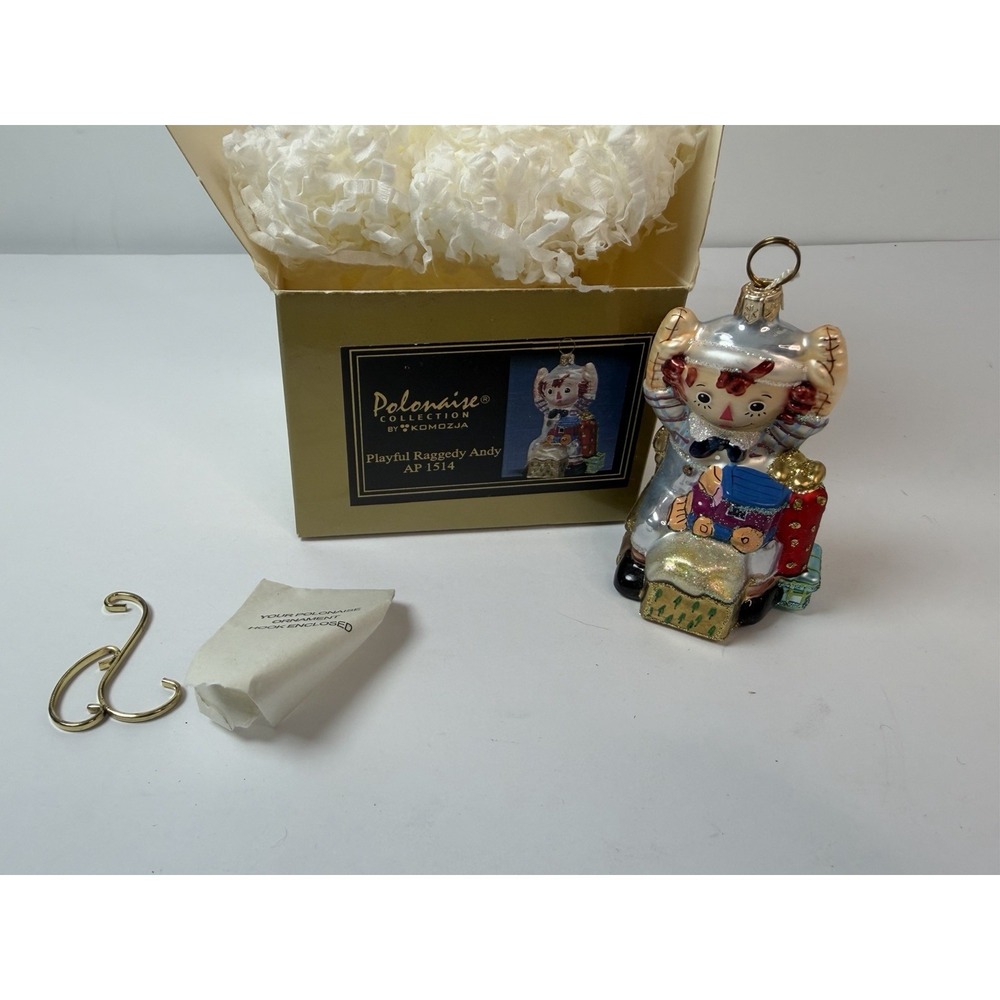 Rare Kurt Adler Polonaise Komozja Playful Raggedy ANDY AP1514 Glass Ornament